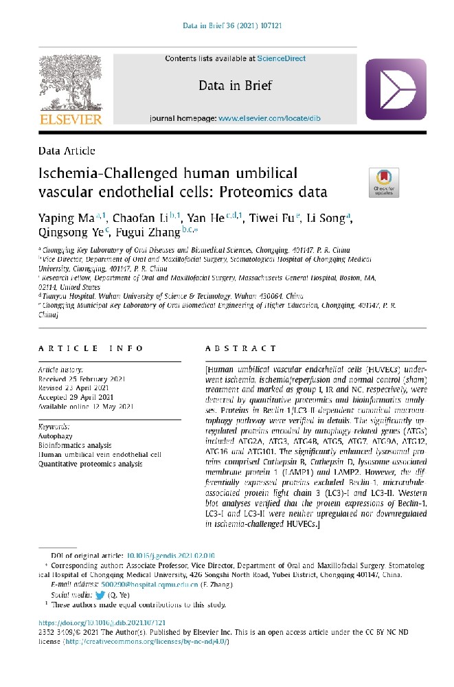 Ischemia-Challenged human umbilical vascular endothelial cells_ Proteomics data